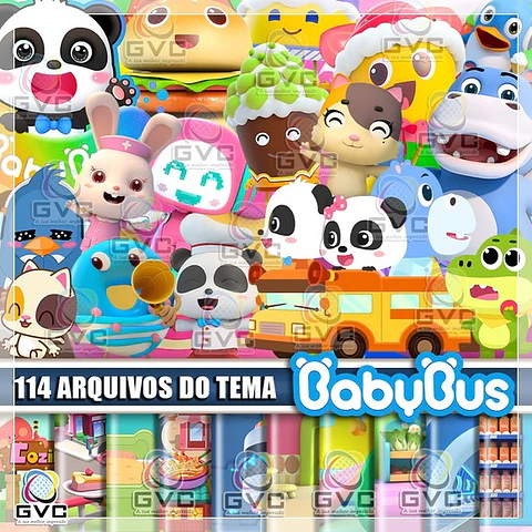 Kit Digital Babybus Pack Vetores Baby Bus 96