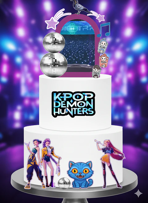 Arquivo de Corte Topo de Bolo Guerreiras Kpop K-Pop Demon Hunters Huntrix 7