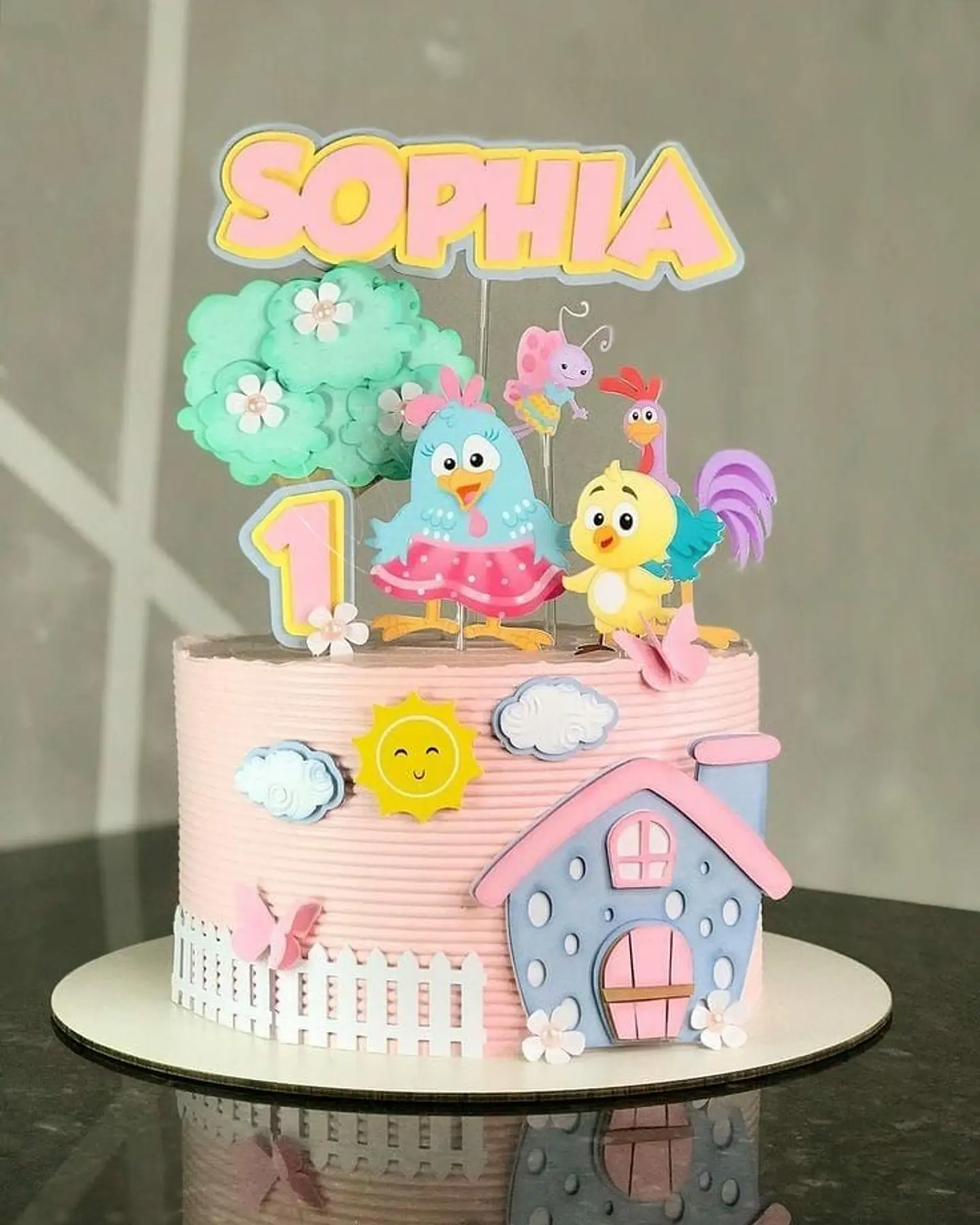Arquivo de Corte Topo de Bolo Galinha Pintadinha Candy Rosa Menina Mini 13 1