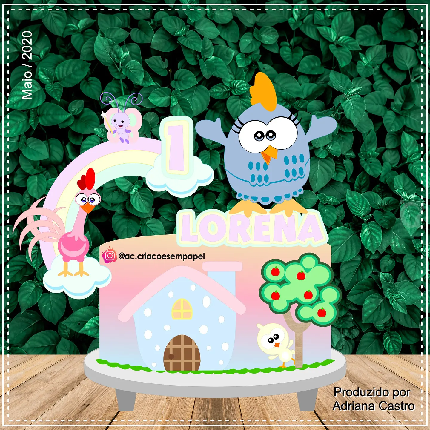 Arquivo de Corte Topo de Bolo Galinha Pintadinha Mini 5 1