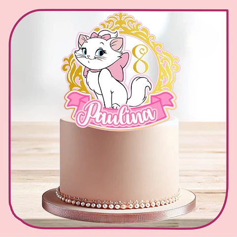 Arquivo de Corte Topo de Bolo Gatinha Marie 15
