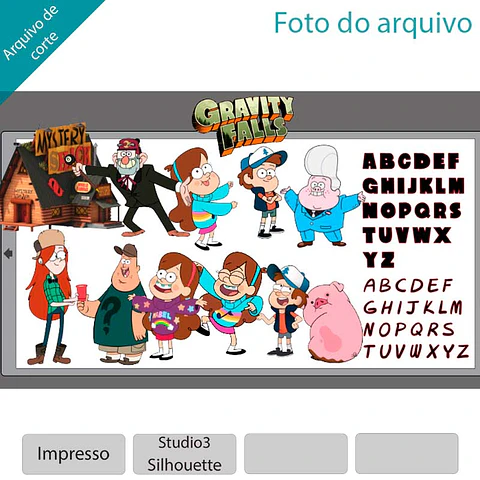 Arquivo de Corte Topo de Bolo Gravity Falls 2