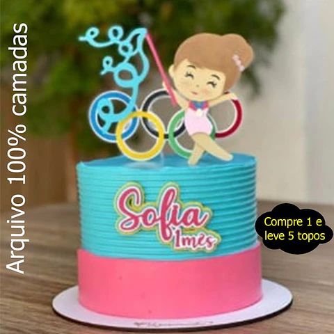 Arquivo de Corte Topo de Bolo Ginastica 5