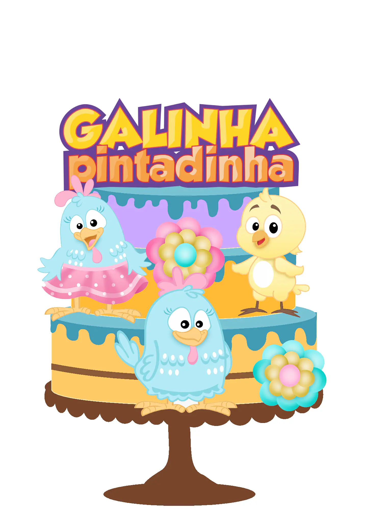Arquivo de Corte Topo de Bolo Galinha Pintadinha Candy Rosa Menina Mini 3 1
