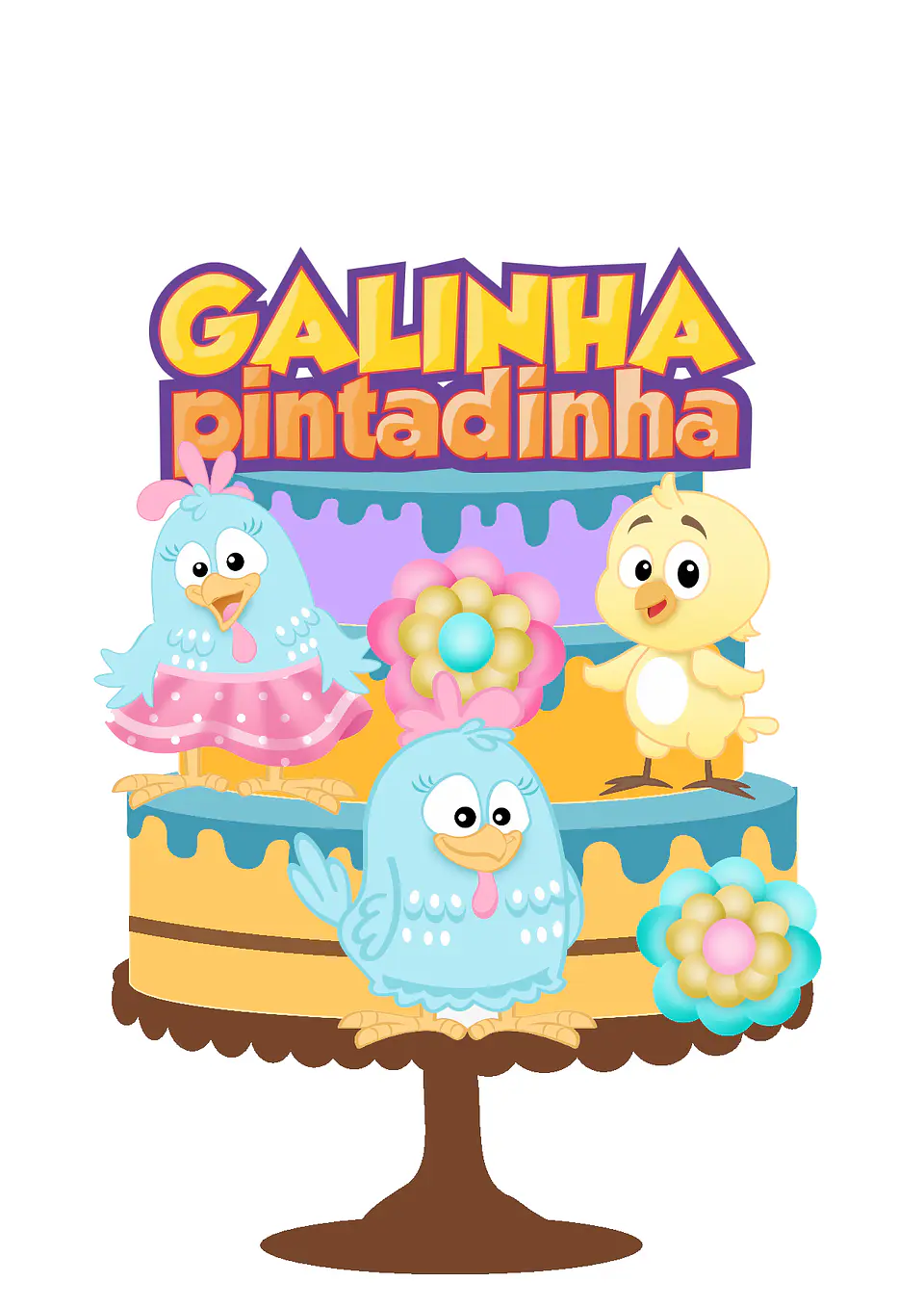 Arquivo de Corte Topo de Bolo Galinha Pintadinha Candy Rosa Menina Mini 3 1