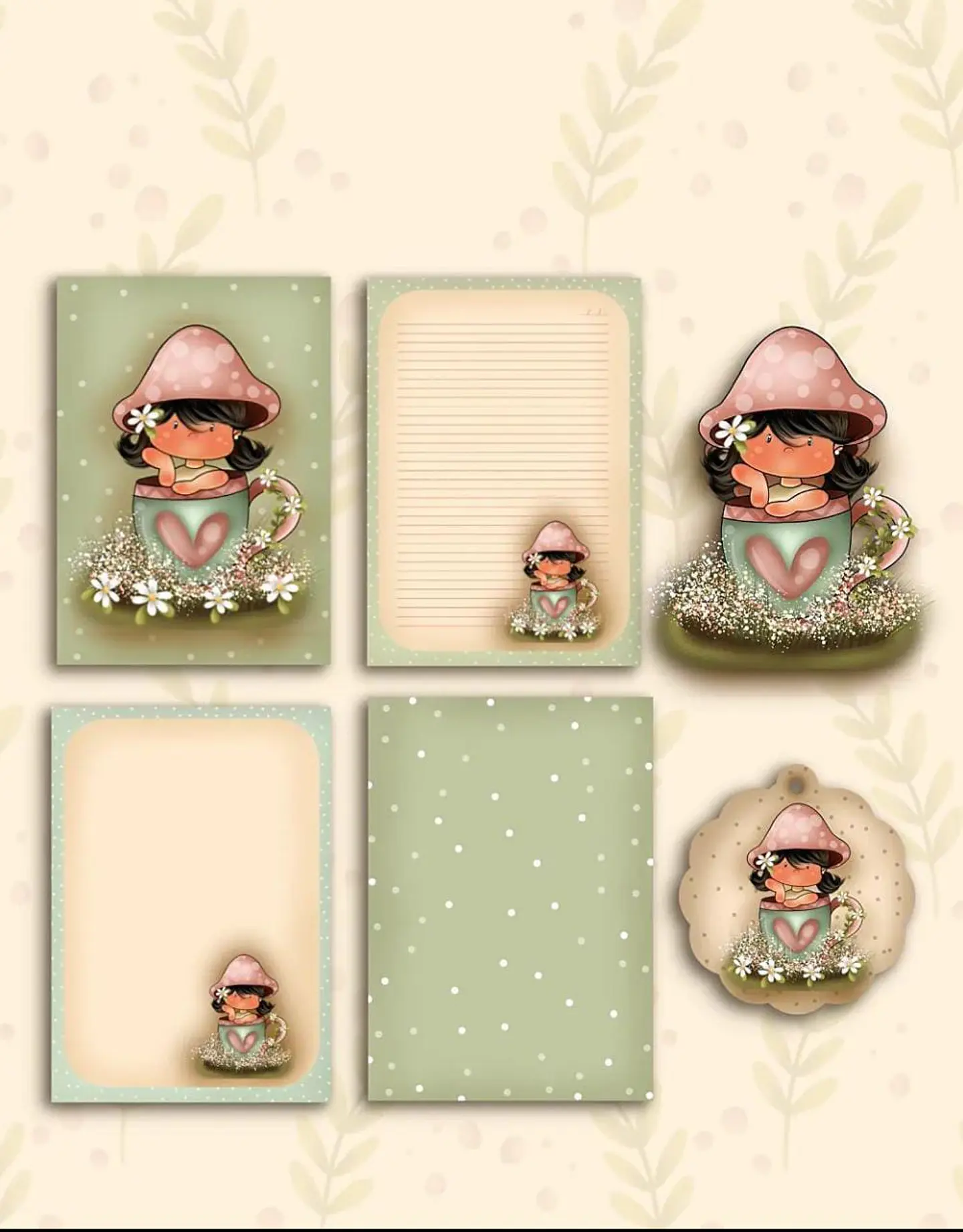 Kit Digital Menina Cogumelo 7 1