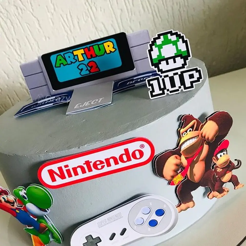 Arquivo de Corte Topo de Bolo Gamer - Vídeo Game Plastation Xbox 13 1