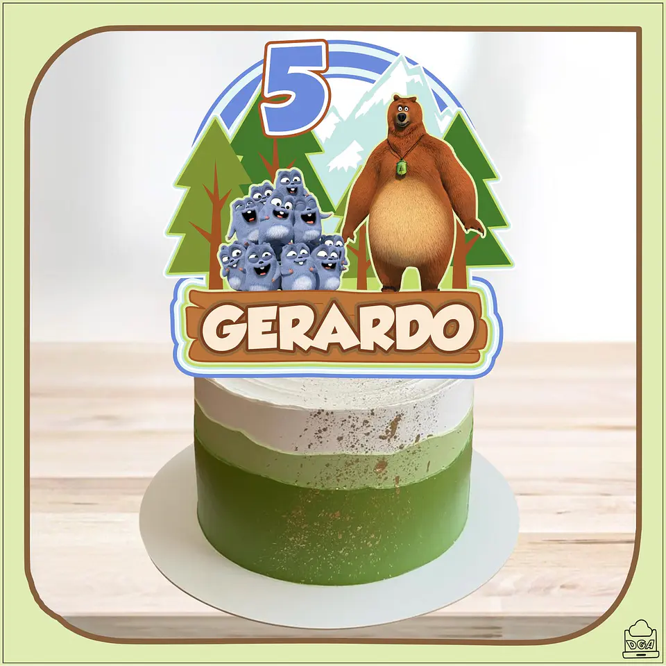 Arquivo de Corte Topo de Bolo Grizzy e os Lemmings 3 1