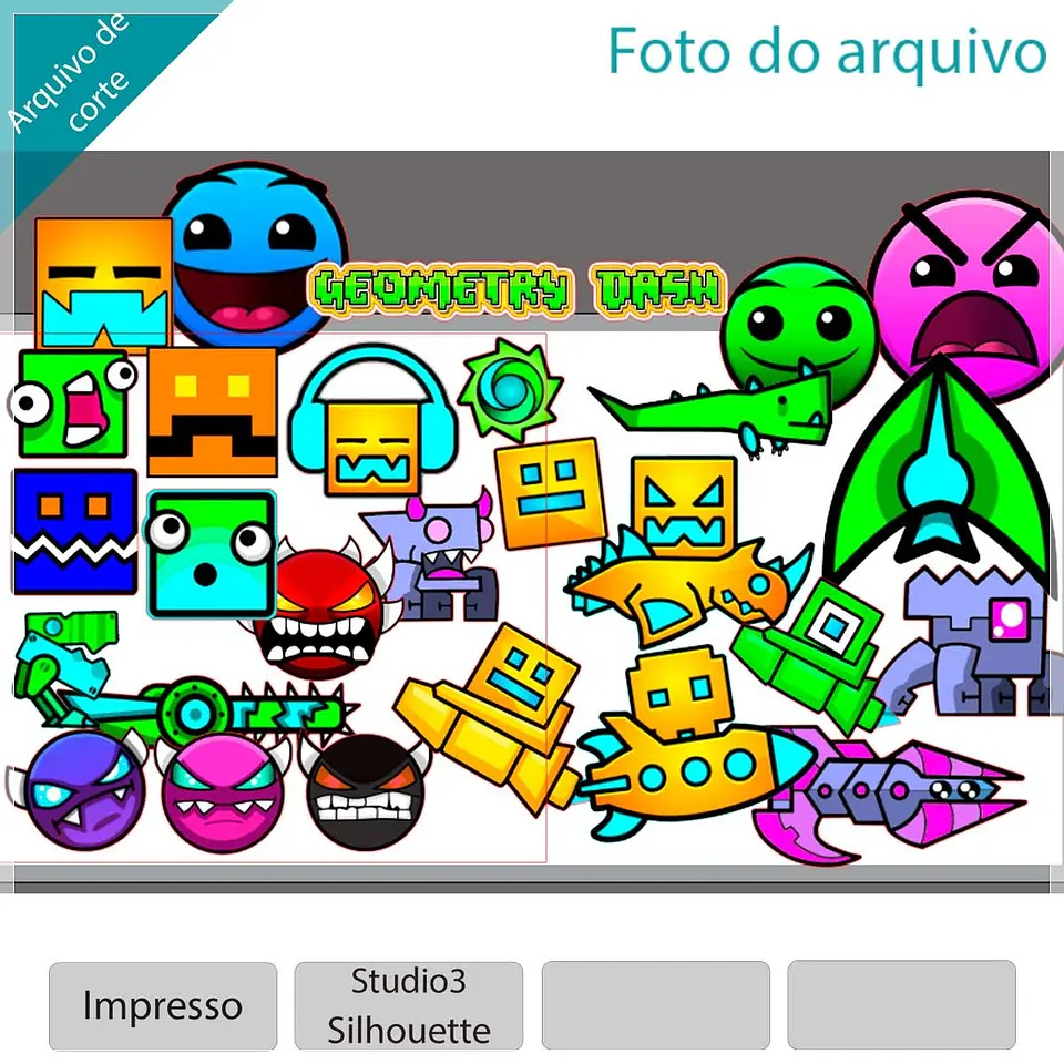 Arquivo de Corte Topo de Bolo Geometry Dash 1 1