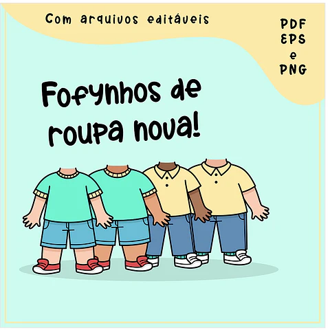 Kit Digital Fofynhos Roupa Nova 60