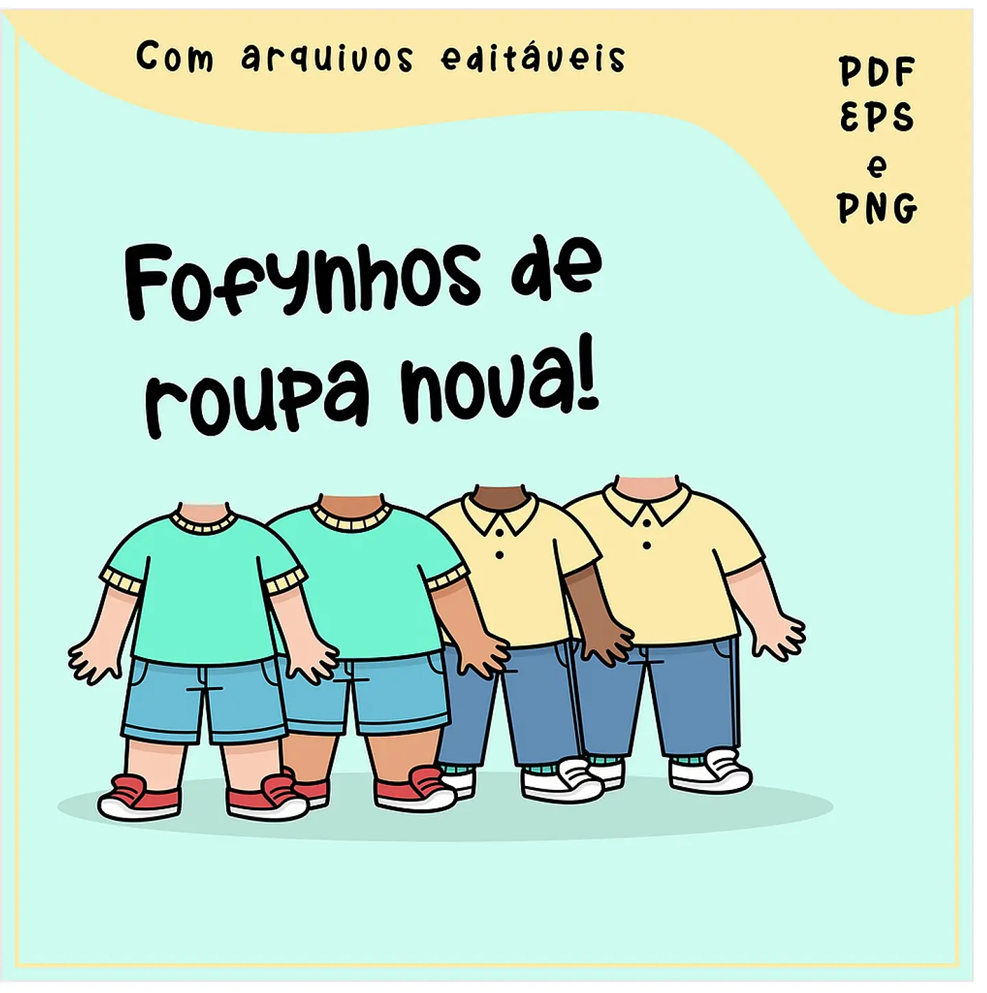 Kit Digital Fofynhos Roupa Nova 60 1