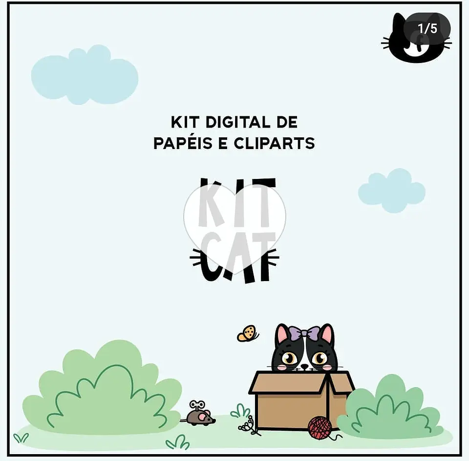 Kit Digital Papéis e Cliparts Cats 89 1