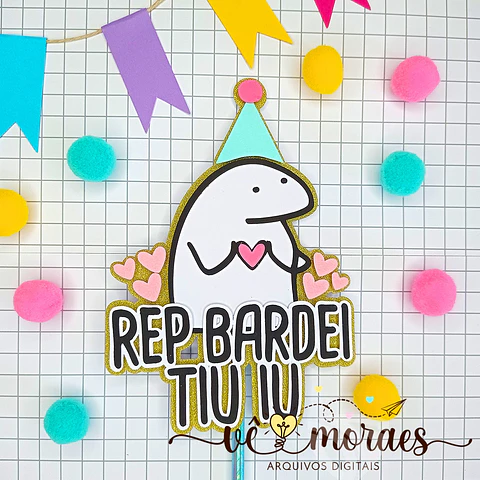 Arquivo de Corte Topo de Bolo Flork Rep Bardei Happy Birthday 20