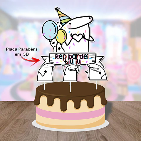 Arquivo de Corte Topo de Bolo Flork Rep Bardei Happy Birthday 18