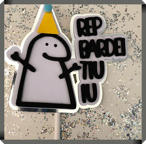 Arquivo de Corte Topo de Bolo Flork Rep Bardei Happy Birthday 12