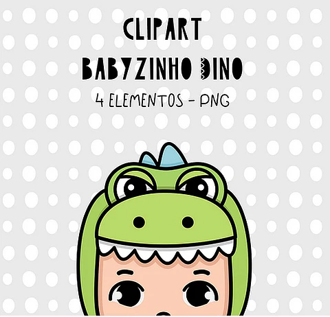 Kit Digital Clipart Babyzinho Dino 12