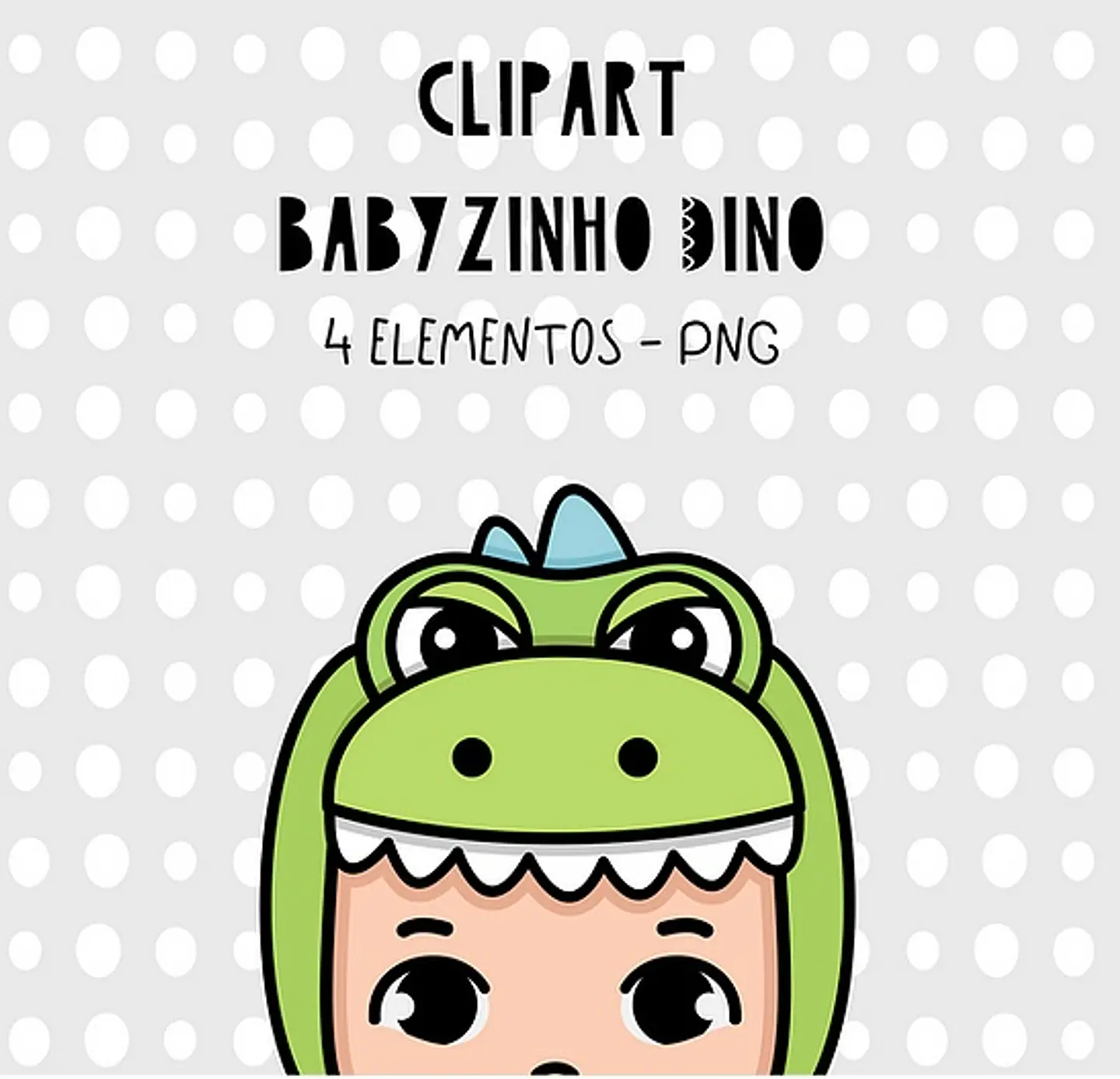 Kit Digital Clipart Babyzinho Dino 12 1