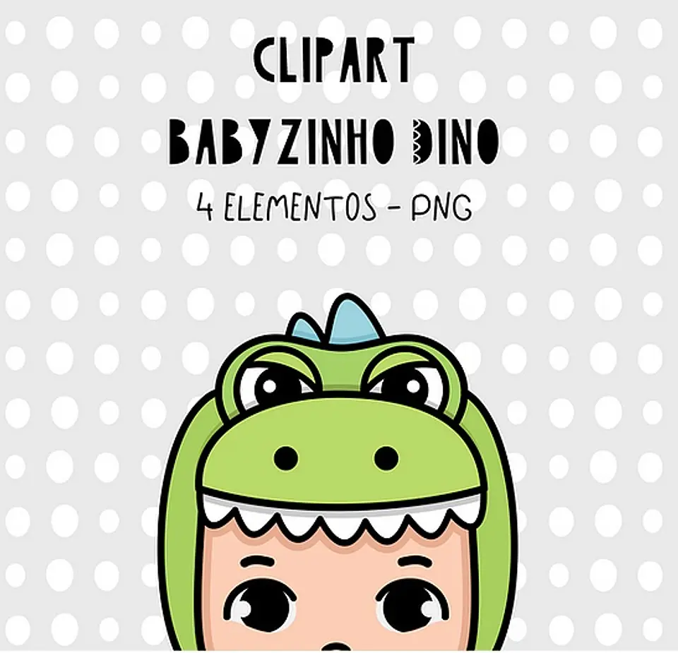 Kit Digital Clipart Babyzinho Dino 12 1