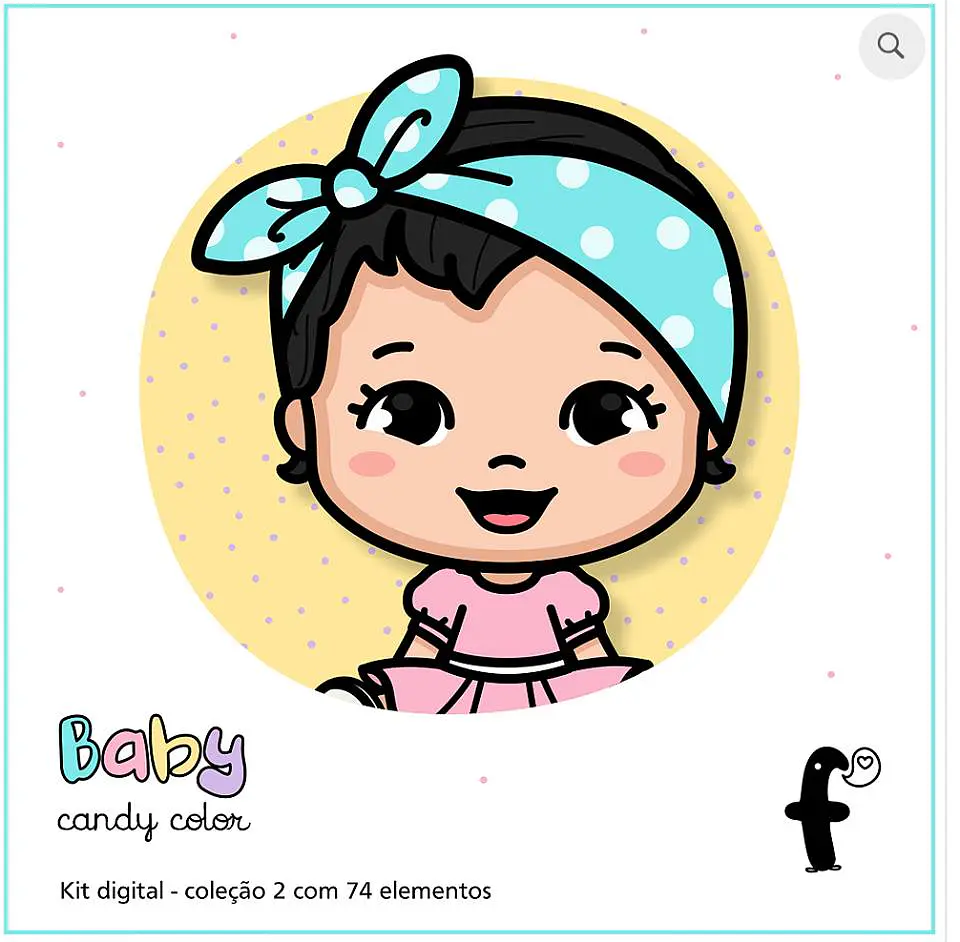 Kit Digital Candy Color 02 Meninas Baby 10 1