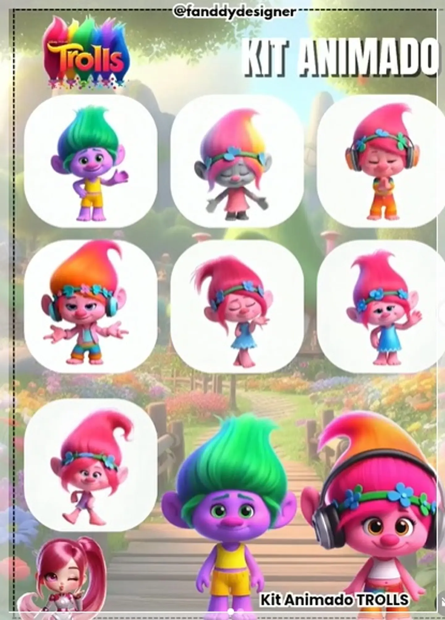 Kit Digital Animado Trolls 34 1