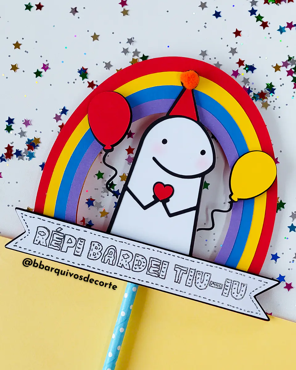 Arquivo de Corte Topo de Bolo Flork Rep Bardei Happy Birthday 23 1