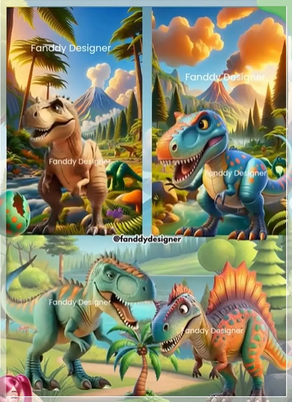 Kit Digital Animado Dinossauro Jurassic 9 1