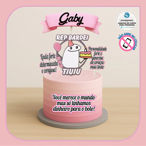 Arquivo de Corte Topo de Bolo Flork Rep Bardei Happy Birthday 2