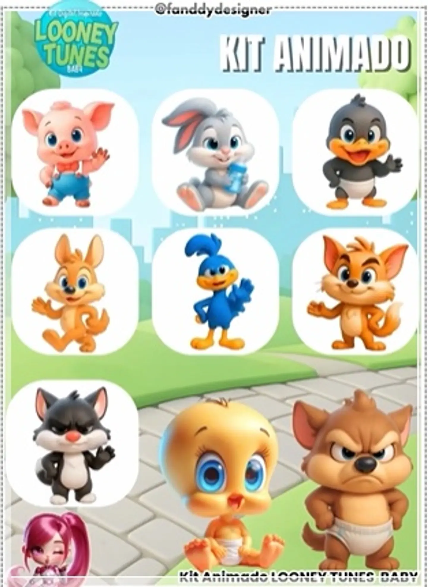 Kit Digital Animado Looney Tunes BABYs 17 1