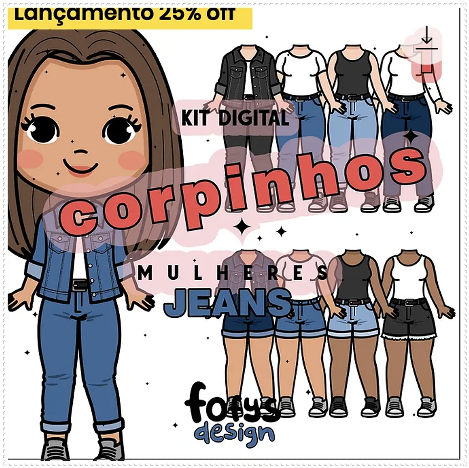 Kit Digital Corpinhos Mulheres Jeans 24 1