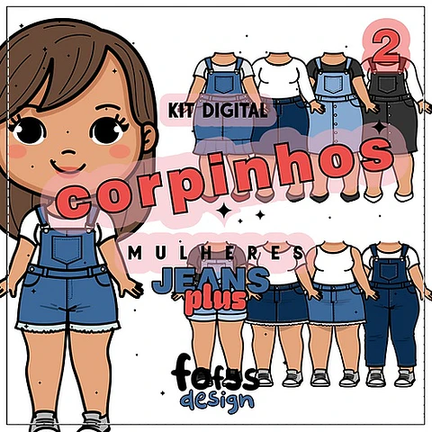 Kit Digital Corpinho Mulheres Plus Jeans 19
