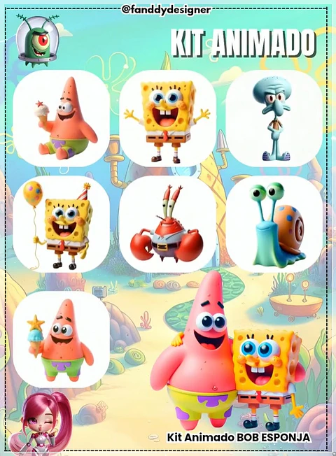 Kit Digital Animado Bob Esponja 5