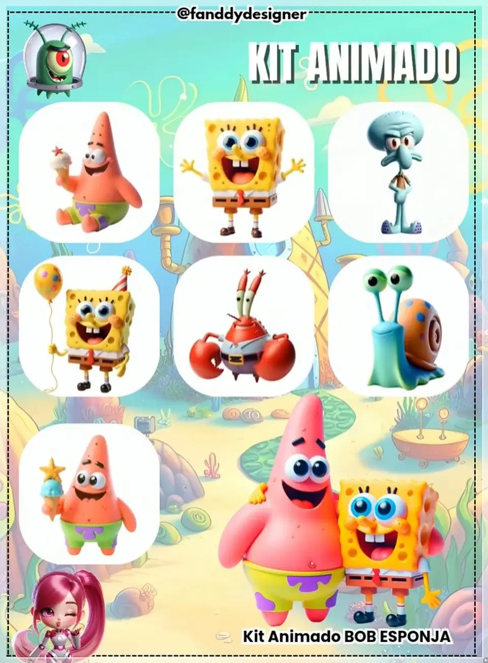 Kit Digital Animado Bob Esponja 5 1