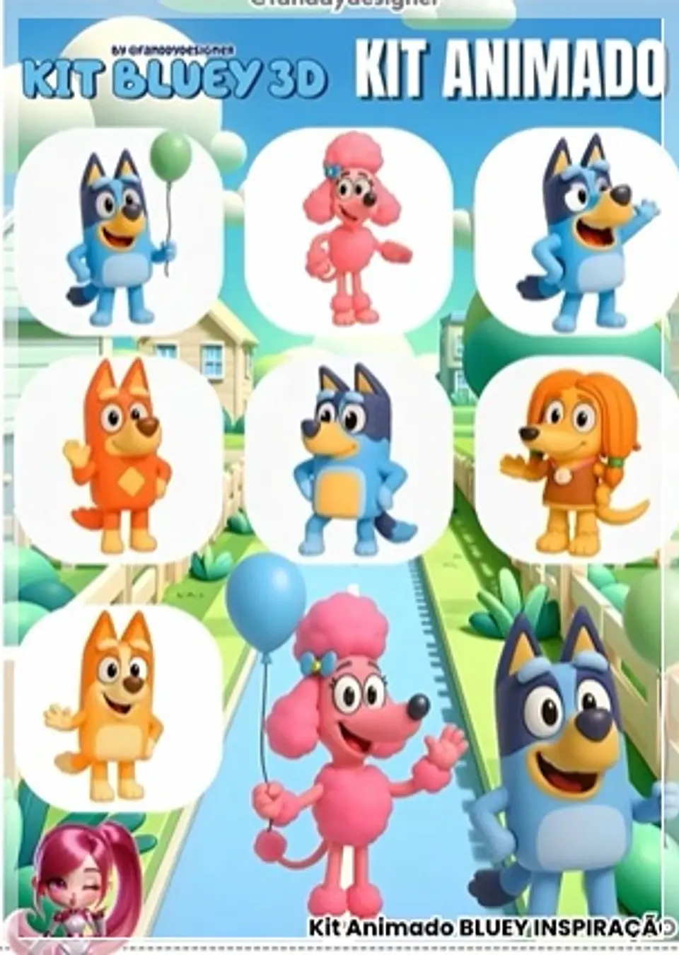 Kit Digital Animado Bluey 3d 3 1