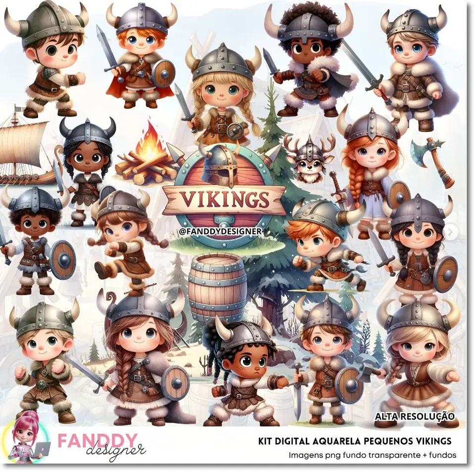 Kit Digital Vikings Aquarela 343 1
