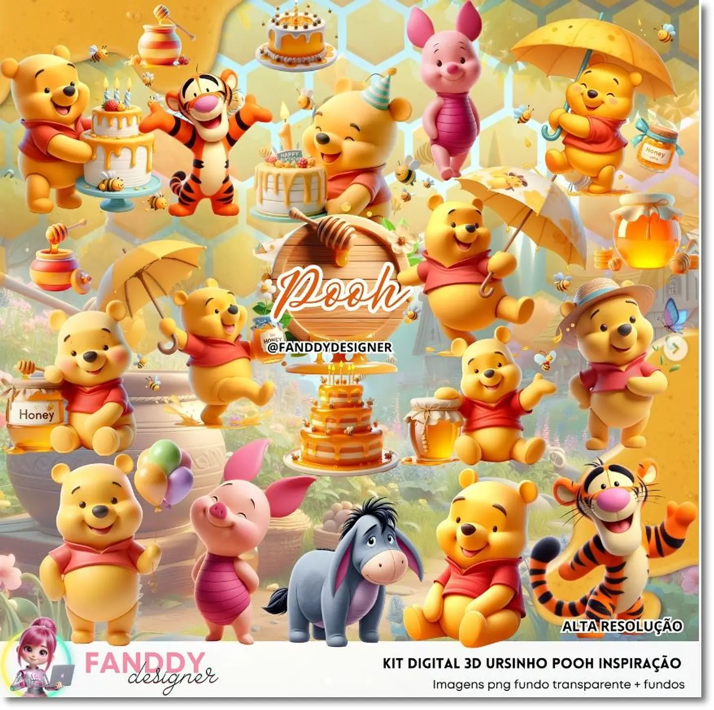 Kit Digital Ursinho Pooh 336 1