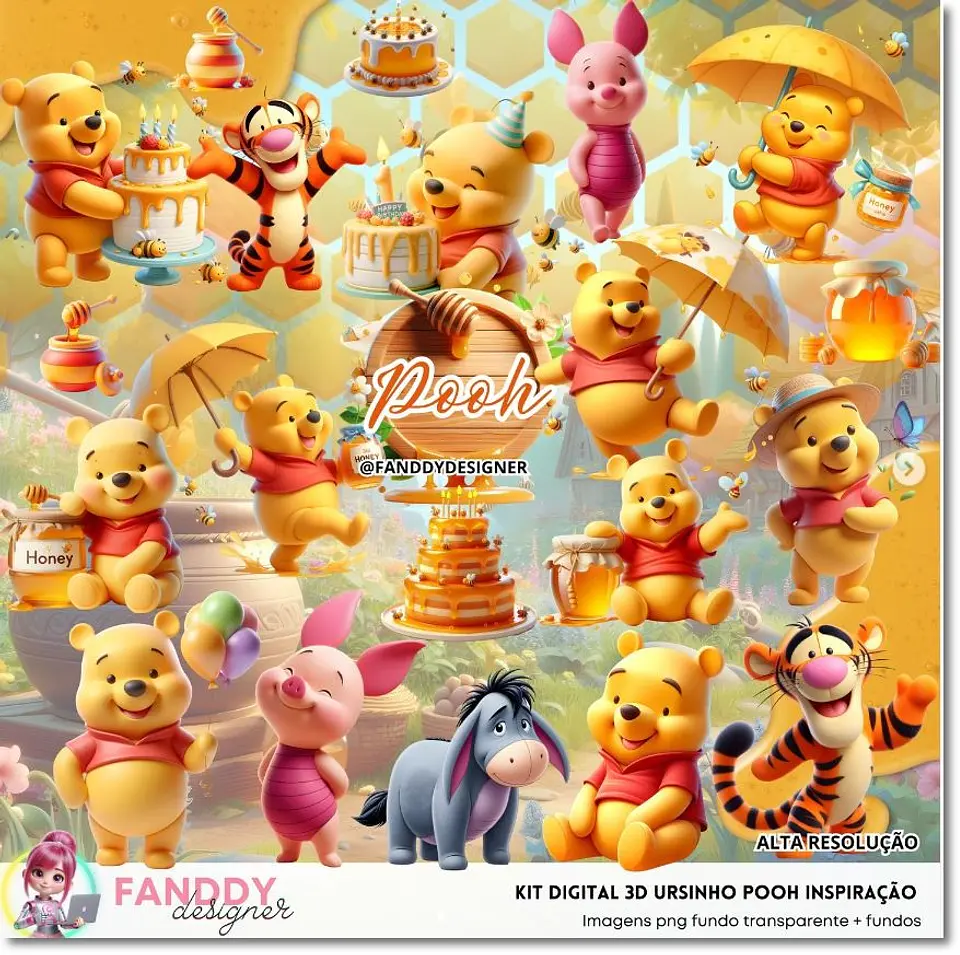 Kit Digital Ursinho Pooh 336 1