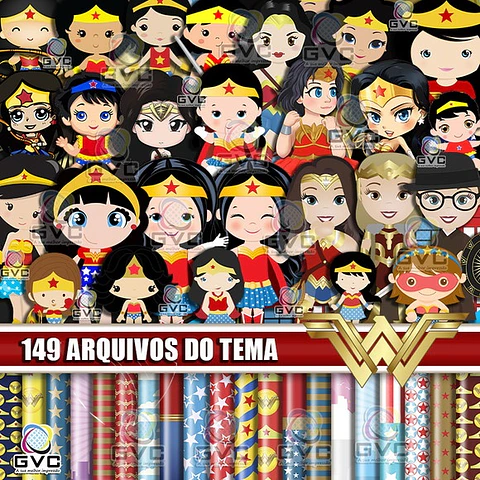 Kit Digital Mulher Maravilha Cute 126