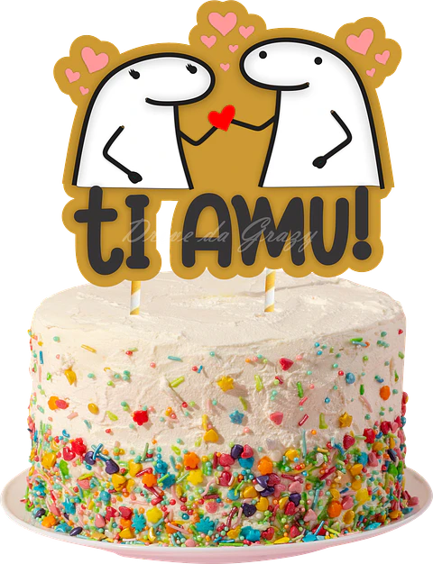 Arquivo de Corte Topo de Bolo Flork Casal Amor Eu Te Amo 4