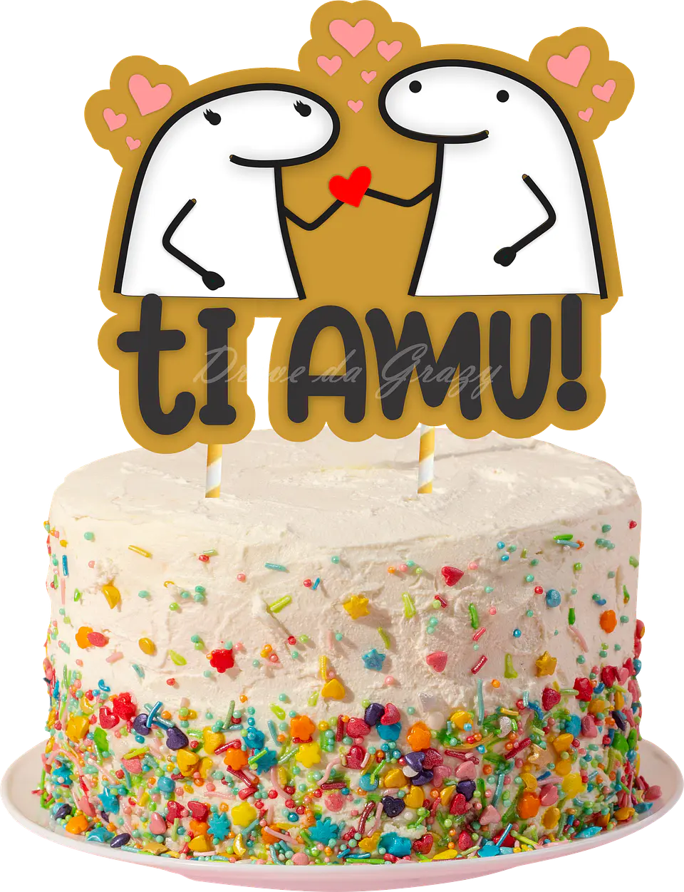 Arquivo de Corte Topo de Bolo Flork Casal Amor Eu Te Amo 4 1