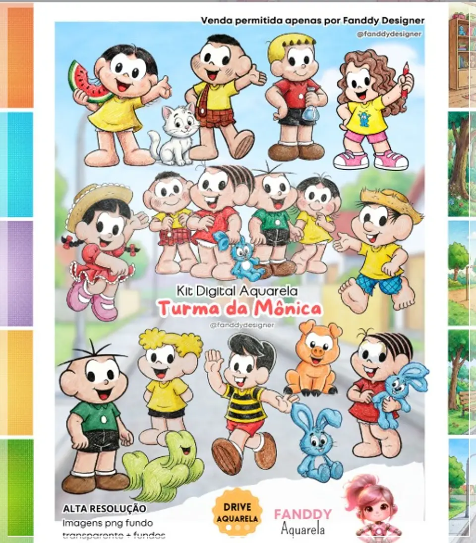 Kit Digital Turma da Mônica Aquarela 323 1