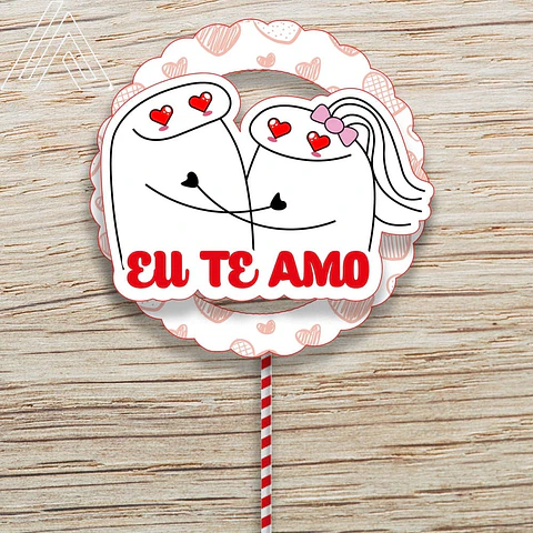 Arquivo de Corte Topo de Bolo Flork Casal Amor Eu Te Amo 10