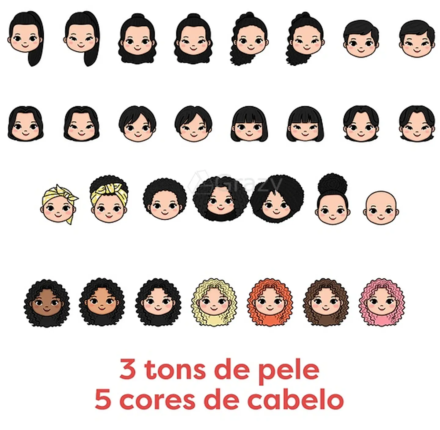 Kit Digital Cabeça Adulto Mulheres 45 1