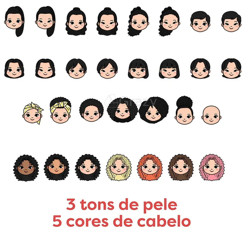 Kit Digital Cabeça Adulto Mulheres 45 1
