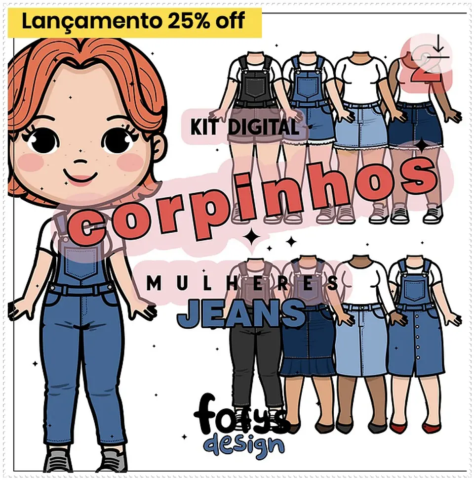 Kit Digital Corpinhos Mulheres Jeans 25 1