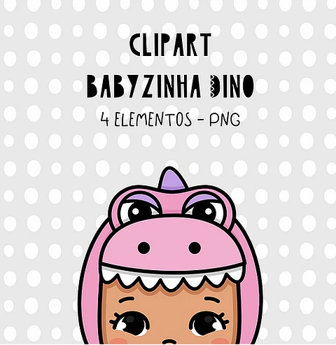 Kit Digital Clipart Babyzinha Dino 11