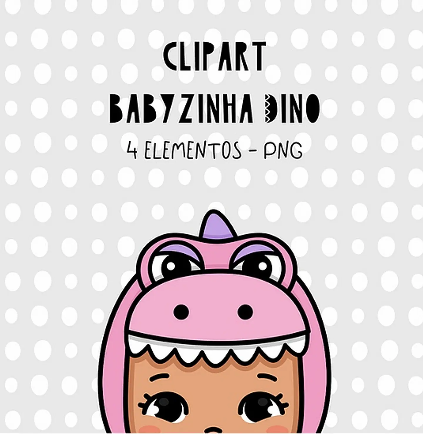Kit Digital Clipart Babyzinha Dino 11 1