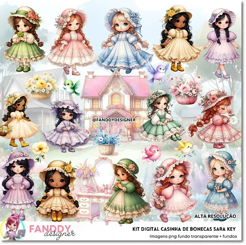 Kit Digital Sara Key Casinha de Boneca 292