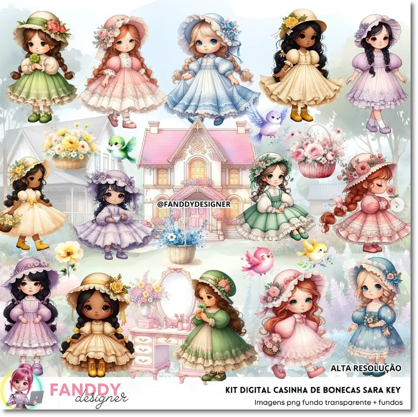 Kit Digital Sara Key Casinha de Boneca 292 1