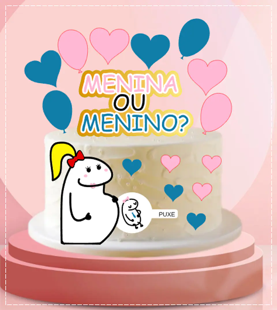 Arquivo de Corte Topo de Bolo Flork Chá Revelação 2 1