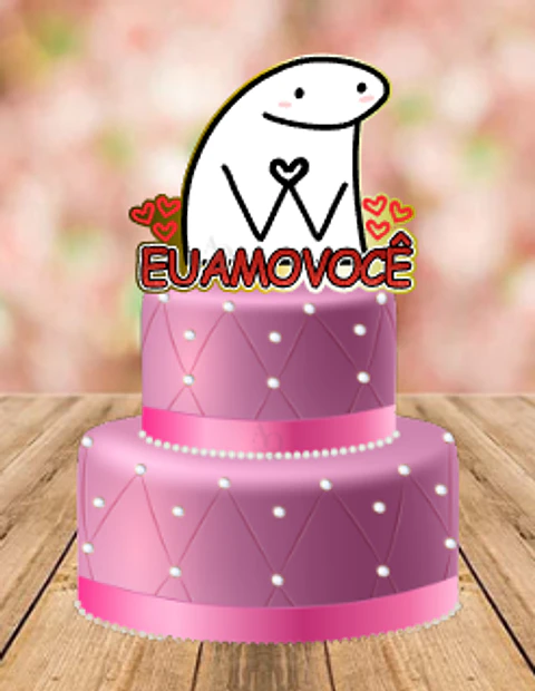 Arquivo de Corte Topo de Bolo Flork Casal Amor Eu Te Amo 7